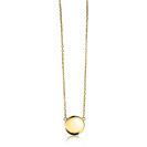 ZINZI gold plated zilveren ketting 43cm met rond plaatje 15mm om te graveren ZIC2345G