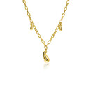 ZINZI gold plated zilveren schakel ketting met drie druppelvormige hangers 42-45cm ZIC-BF109G