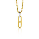 ZINZI gold plated zilveren ovale hanger 20mm met witte zirconia ZIH2300 (zonder collier)