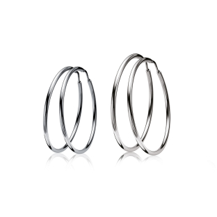 Xmas Giftset: Twee paar grote zilveren oorringen, perfect op elkaar afgestemd in één feestelijke set (ZIO435 en ZIO436) GIFTSET13