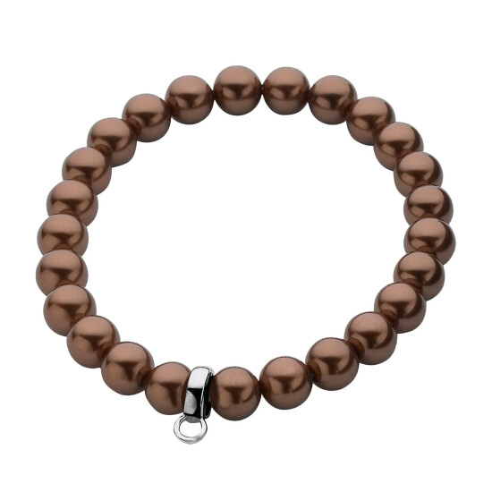 Zinzi Charms rek-armband one-size bruine parels CH-A20B 