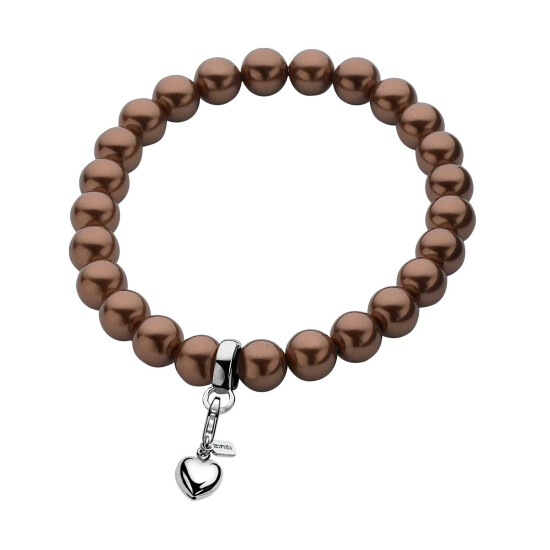 Zinzi Charms rek-armband one-size bruine parels CH-A20B 