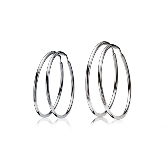 Xmas Giftset: Twee paar grote zilveren oorringen, perfect op elkaar afgestemd in één feestelijke set (ZIO435 en ZIO436) GIFTSET13