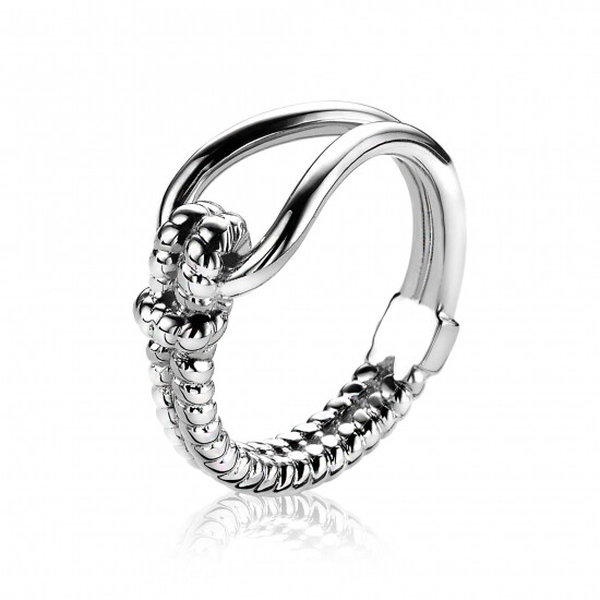 Mart Visser by ZINZI zilveren ring bewerkt MVR9