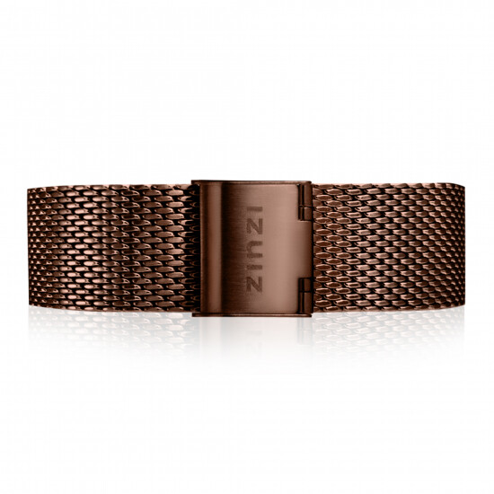 Zinzi Retro bruine stalen mesh horlogeband 18mm RETBAND30