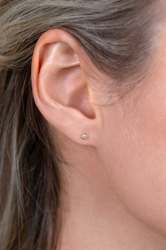 2,5mm ZINZI Gold 14 krt gouden oorstekers met ronde witte zirconia in glad kastje ZGO563
