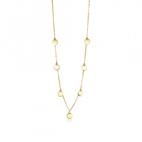 ZINZI Gold 14 karaat gouden collier met 7 rondjes 45cm ZGC167