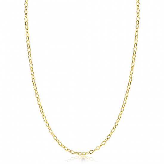 ZINZI Gold 14 krt gouden ketting met bewerkte ovale schakels 3mm breed 45cm ZGC538