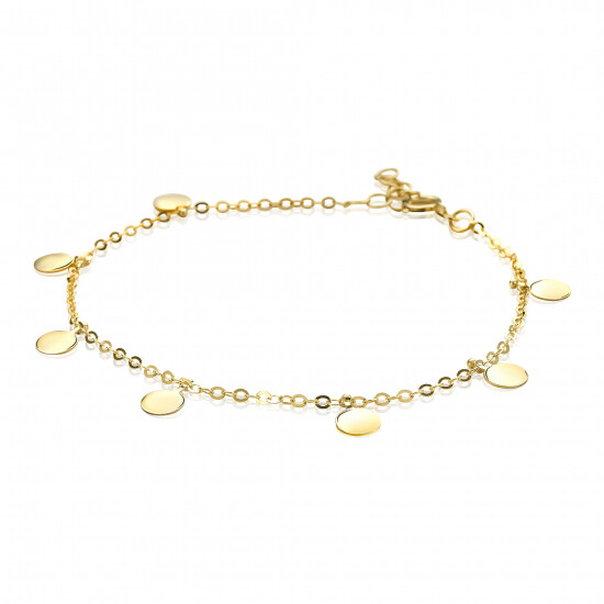 ZINZI Gold 14 karaat gouden armband ronde plaatjes ZGA167