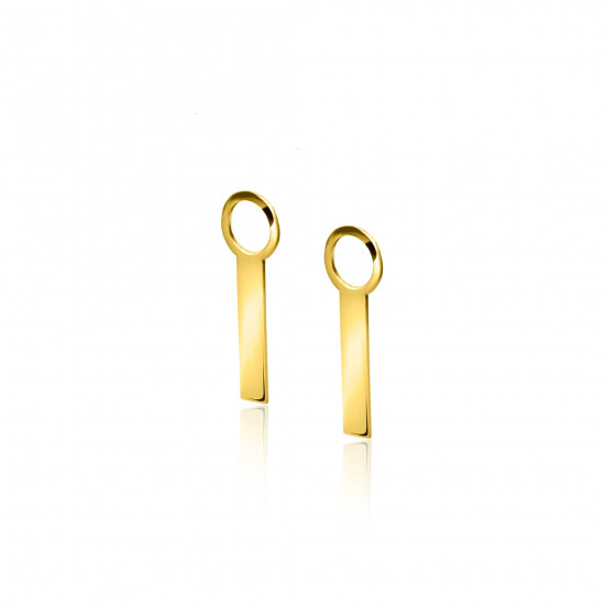 15mm ZINZI Gold 14 krt gouden oorbedels met glad staafje ZGCH479 (zonder oorringen)
