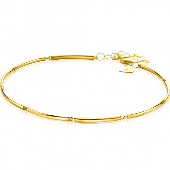 ZINZI Gold 14 krt gouden armband met langwerpige glanzende staafjes 1,6mm breed 16,5-19cm ZGA461
