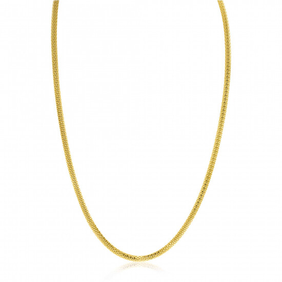 ZINZI Gold 14 krt gouden popcorn schakel-collier 3mm breed, lengte 43cm ZGC380