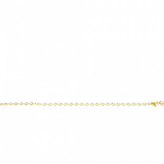 ZINZI Gold 14 krt gouden armband met bewerkte ovale schakels 3mm breed 19cm ZGA538