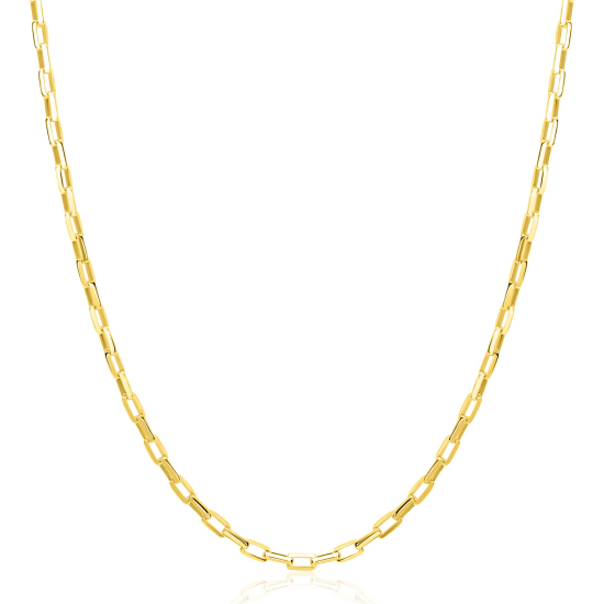 ZINZI gold plated zilveren paperclip schakel ketting (2,2mm breed) 42-45cm ZIC2845G