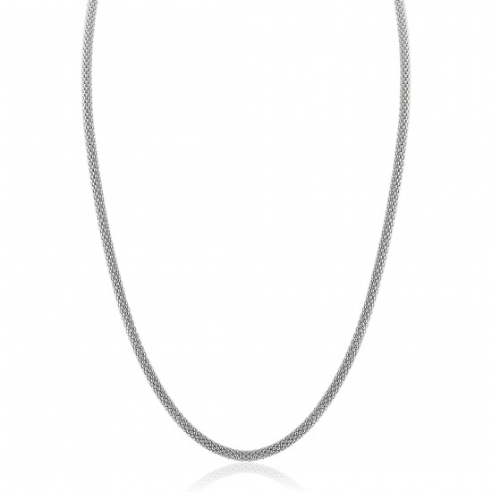 ZINZI zilveren popcorn ketting 3mm breed 42cm ZIC2765