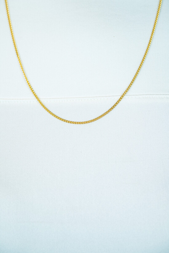 42cm ZINZI zilveren gourmet ketting gold plated. ZILC-G42G