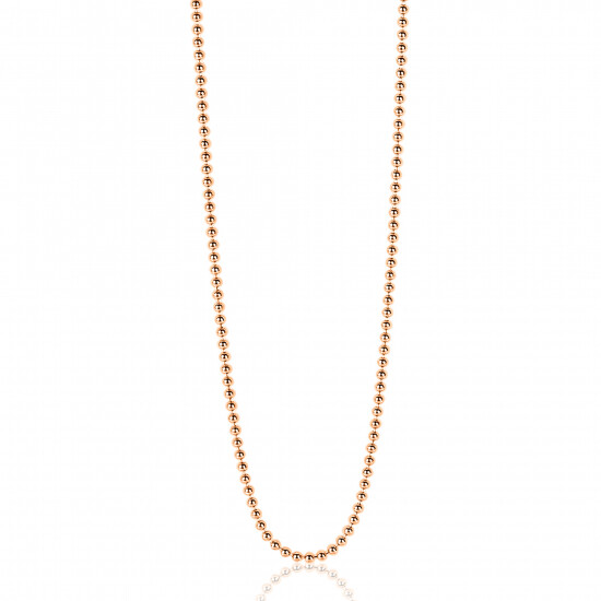 80cm ZINZI zilveren bolletjes ketting rosé verguld ZILC-B80R