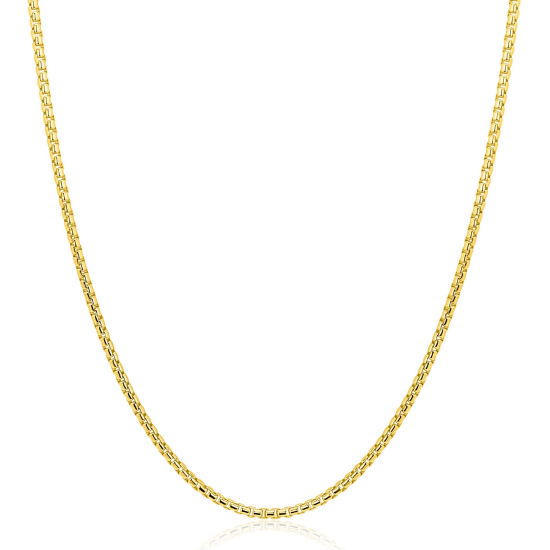 ZINZI gold plated zilveren ronde Venetiaanse schakel ketting (1,8mm breed) 42-45cm ZIC2842G