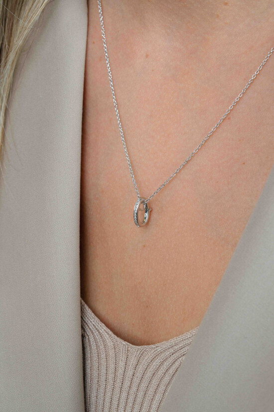 ZINZI zilveren hanger met witte zirconia's om je oorbedels aan te hangen ZIH2CH