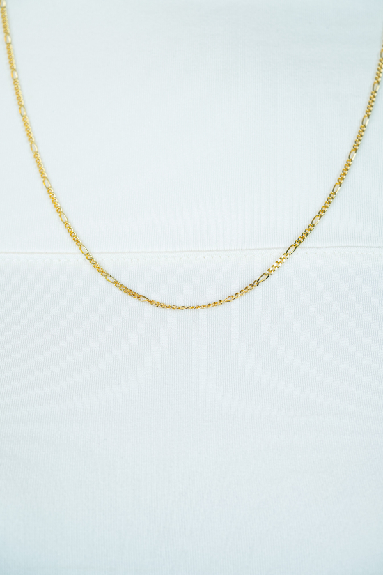 80cm ZINZI gold plated zilveren figaro ketting ZILC-F80G