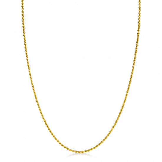 70cm ZINZI gold plated zilveren koord ketting ZILC-K70G