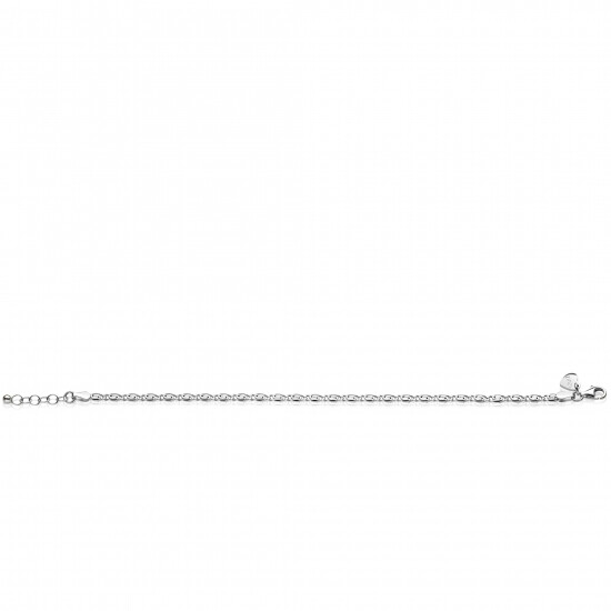 ZINZI zilveren scroll schakel armband (3mm breed) waarbij de schakels een dubbele krul/kronkeling maken 17-20cm ZIA2712