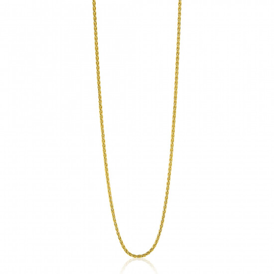 45 cm ZINZI zilveren palmier ketting geel verguld ZILC-P45G