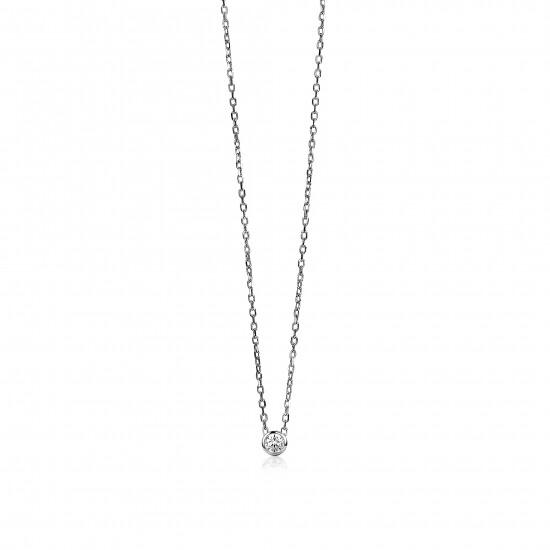 ZINZI zilveren ketting met hanger rond 40-43cm ZIC1393