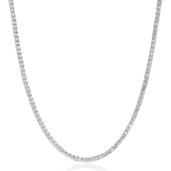 ZINZI zilveren tennis collier 45cm met rijzetting witte zirconia's 2,3mm breed ZIC2795
