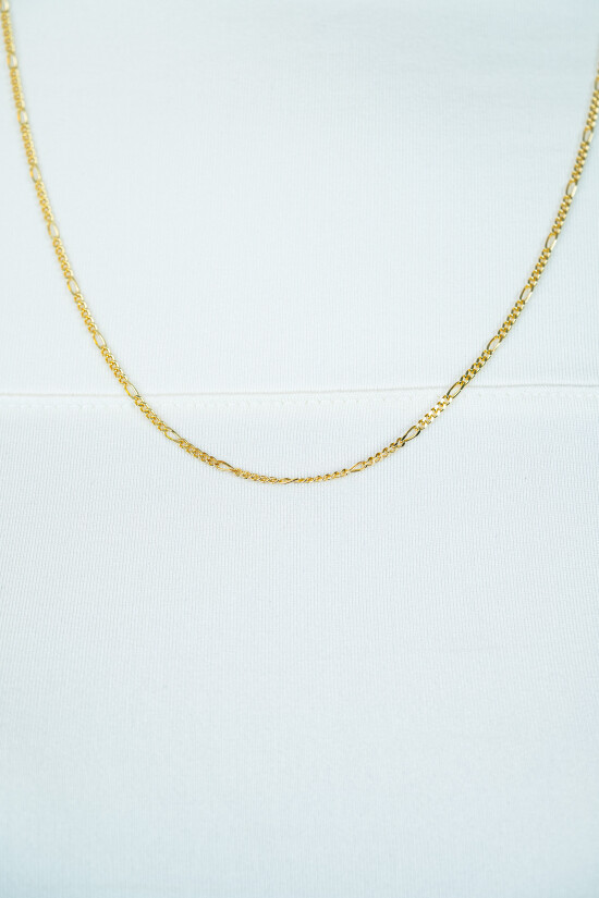 42cm ZINZI gold plated zilveren figaro ketting ZILC-F42G