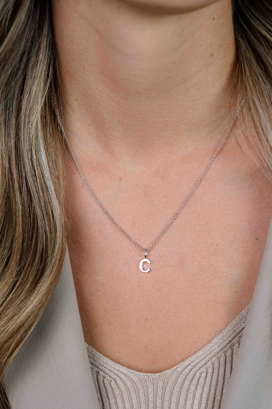 ZINZI zilveren letter hanger C ZIH2140C