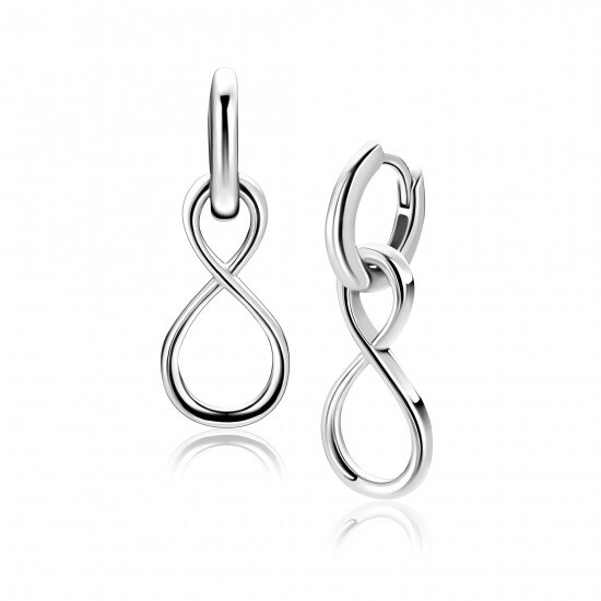 20mm ZINZI zilveren oorbedels infinity ZICH2717 (zonder oorringen)