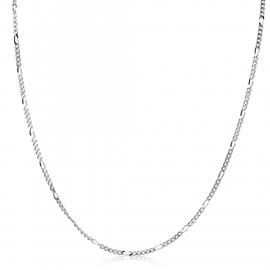 90cm ZINZI zilveren figaro ketting ZILC-F90