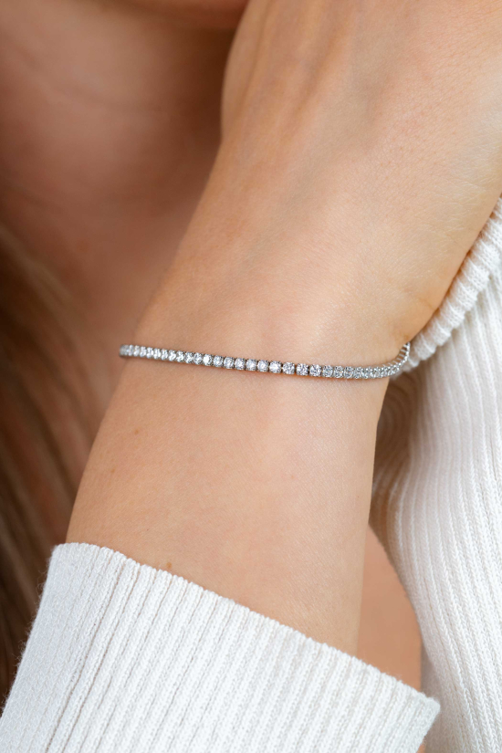 ZINZI zilveren tennis armband 2,1mm breed met rijzetting witte zirconia's ZIA2891