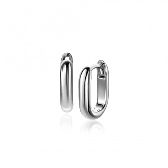 14,5mm ZINZI zilveren oorringen in ovale vorm met ronde buis 3mm breed ZIO2603
