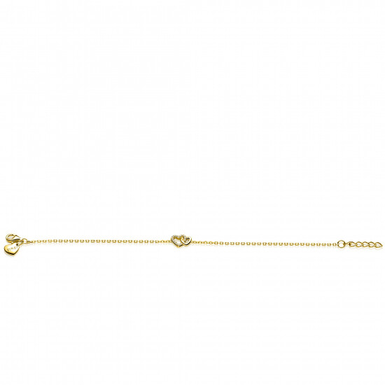 ZINZI gold plated zilveren armband met verbonden hartjes, witte zirkonia's 17-19cm ZIA2493Y