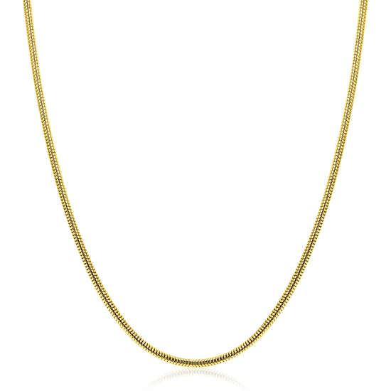 ZINZI gold plated zilveren ronde slangen ketting (2mm breed) 42-45cm ZIC2849G