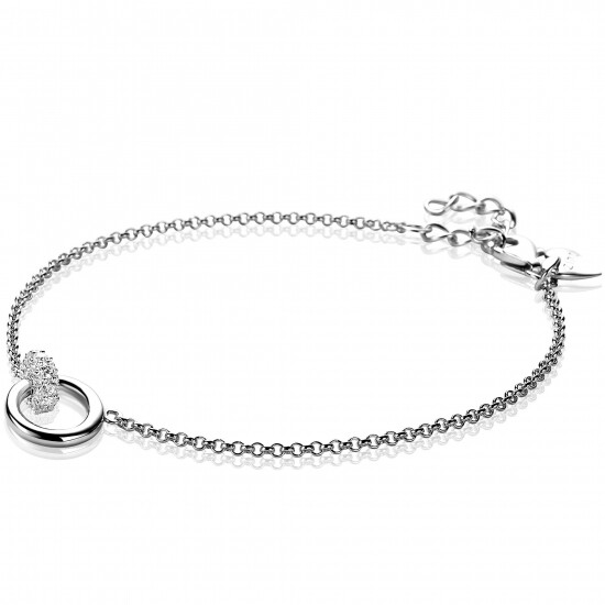 ZINZI zilveren armband rond wit ZIA1830