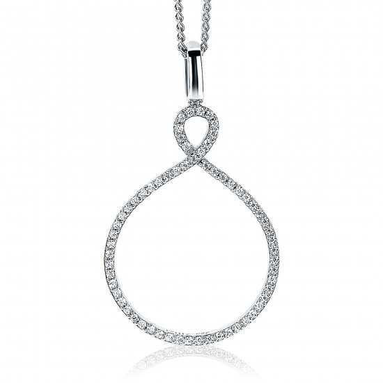 ZINZI zilveren luxe hanger infinity wit ZIH1893 (zonder collier)