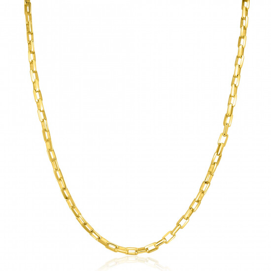 ZINZI gold plated zilveren ketting met venetiaanse schakels 3mm breed 42-45cm ZIC2587