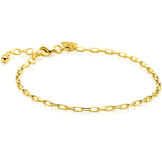 ZINZI gold plated zilveren paperclip schakel armband (2,2mm breed) 18-20cm ZIA2845G