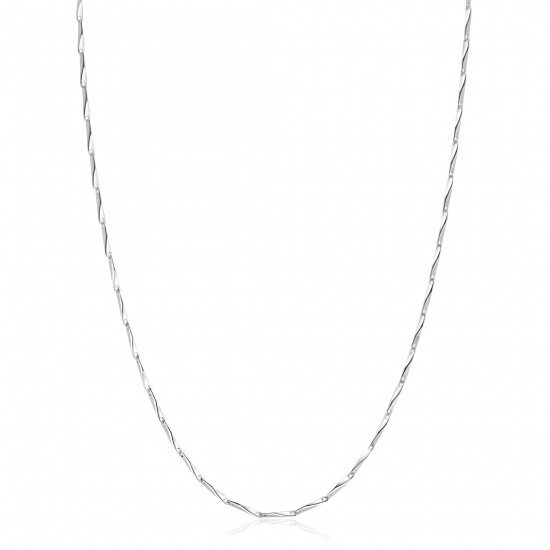 ZINZI zilveren schakel ketting met glinsterende pijlvormige schakels 1,5mm breed 42-45cm ZIC2414