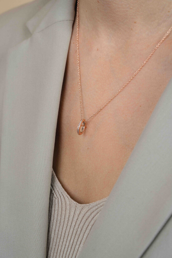 ZINZI rose gold plated zilveren hanger met witte zirconia's om je oorbedels aan te hangen ZIH2CHR
