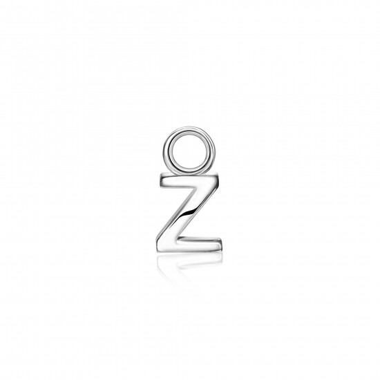ZINZI zilveren letter oorbedel Z per stuk geprijsd ZICH2144Z. (zonder oorringen).