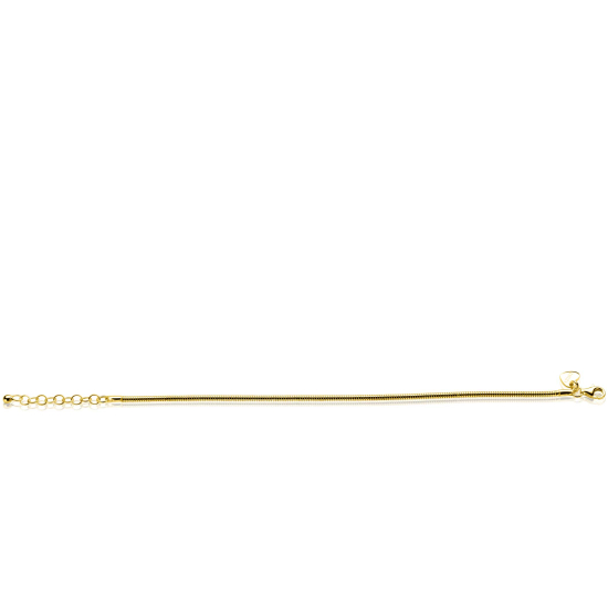 ZINZI gold plated zilveren ronde slangen armband (2mm breed) 17-21cm ZIA2849G