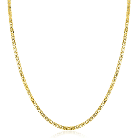 ZINZI gold plated zilveren massieve koningsschakel ketting (2mm breed) 42-45cm ZIC2846G