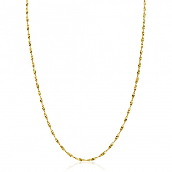 ZINZI gold plated zilveren ketting met glinsterende gedraaide schakels 1,9mm breed 43-45cm ZIC2585G
