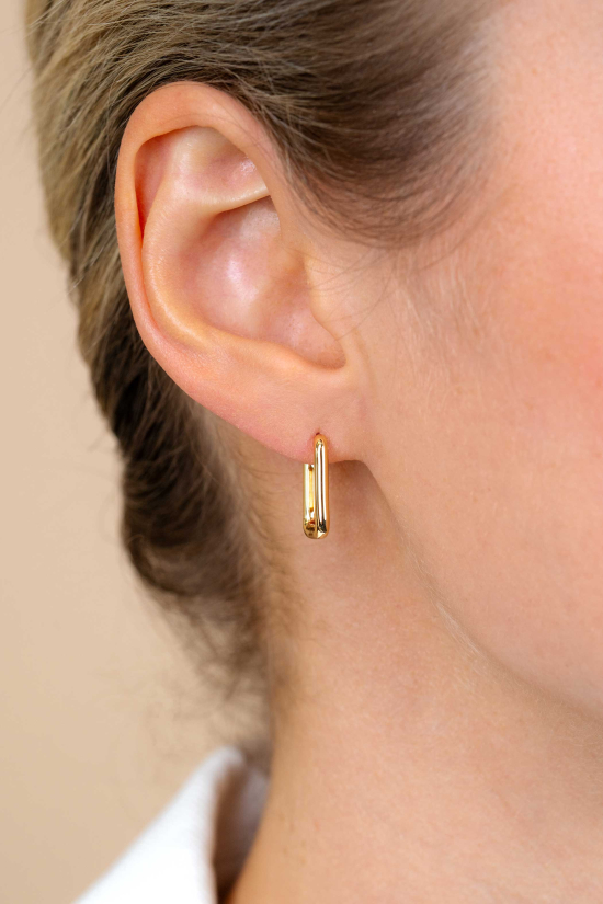 ZINZI zilveren luxe oorringen 14K geel verguld 15x2mm ovale vorm ZIO2221G