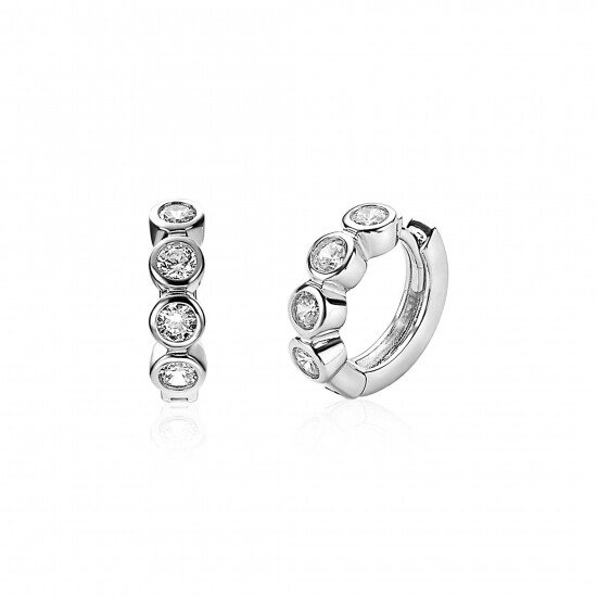 ZINZI zilveren oorringen rond wit 15 x 4mm ZIO1838