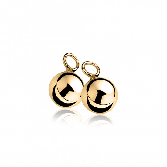 ZINZI zilveren oorbedels geel verguld bol 10mm ZICH716G (zonder oorringen)